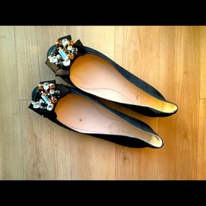 Kate Spade embellished flats, navy blue, women’s size 8.5
